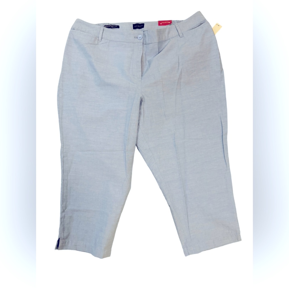 Talbots Perfect Crop Pants Chambray Blue Size 18WP
